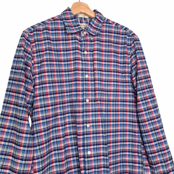 J. Crew Broken-In Organic Cotton Garment-Dyed Oxford Button Down Plaid Shirt M - Picture 5 of 12